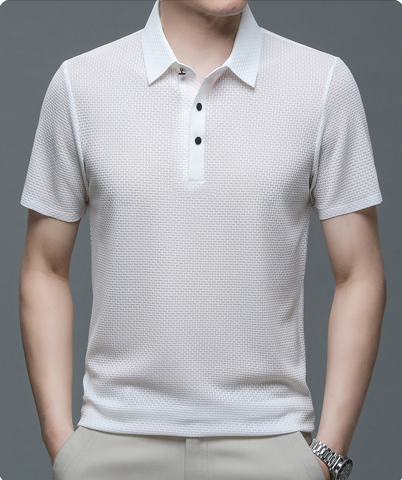 Strukturiertes Poloshirt für Herren | Kurzarmmode 5