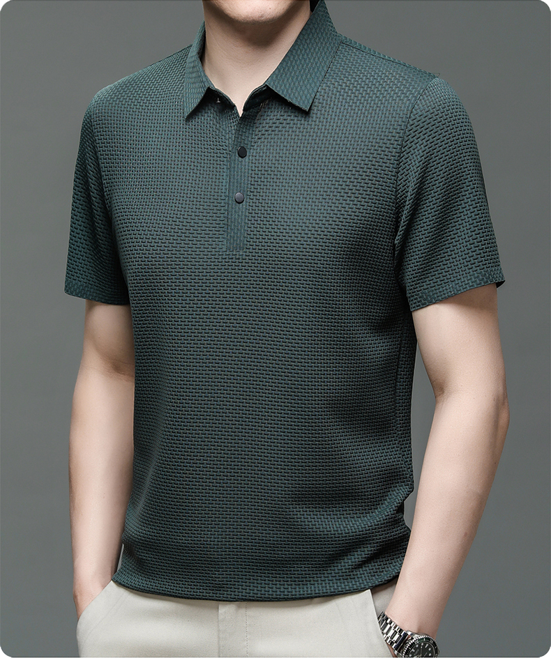 Strukturiertes Poloshirt für Herren | Kurzarmmode 7