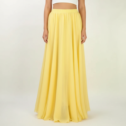 Eleganter Leinenrock für Damen | Hohe Taille und Falten