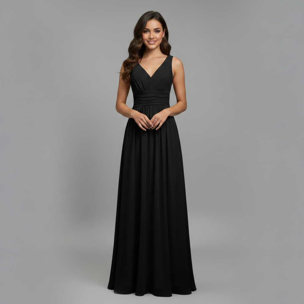 Sommerkleid Damen Ärmellos | V-Ausschnitt Midikleid Elegant Leicht