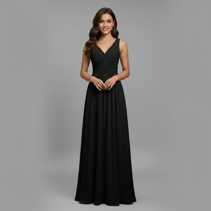 Sommerkleid Damen Ärmellos | V-Ausschnitt Midikleid Elegant Leicht