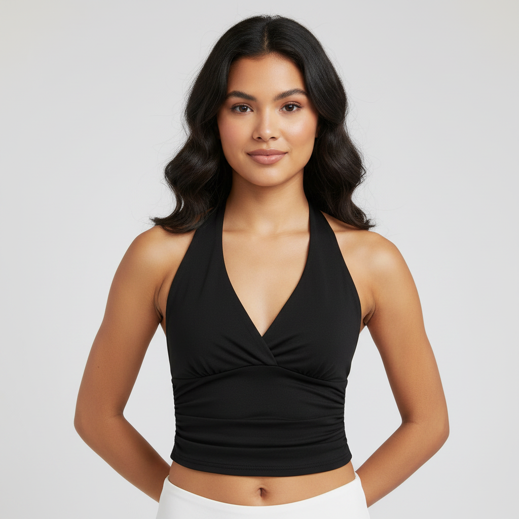 Rückenfreies Neckholder-Crop-Top | Oberteile für Damen