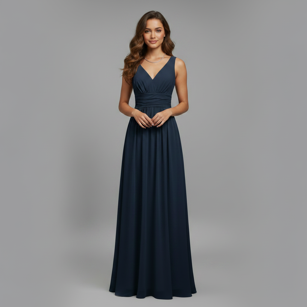 Sommerkleid Damen Ärmellos | V-Ausschnitt Midikleid Elegant Leicht