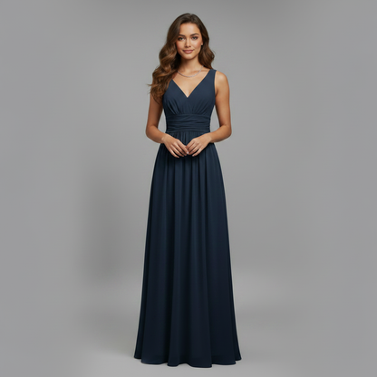 Sommerkleid Damen Ärmellos | V-Ausschnitt Midikleid Elegant Leicht