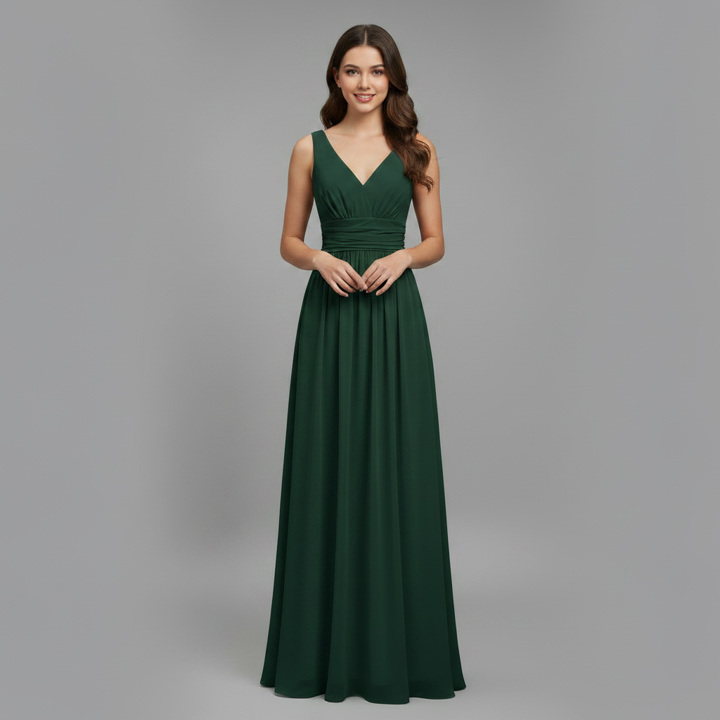 Sommerkleid Damen Ärmellos | V-Ausschnitt Midikleid Elegant Leicht