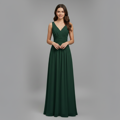 Sommerkleid Damen Ärmellos | V-Ausschnitt Midikleid Elegant Leicht