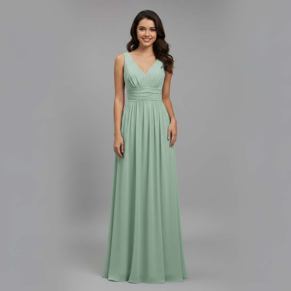 Sommerkleid Damen Ärmellos | V-Ausschnitt Midikleid Elegant Leicht