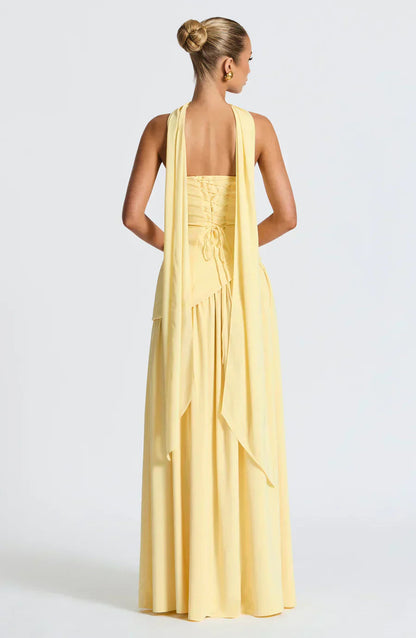 Talina | Trägerloses asymmetrisches Maxikleid Damen 2