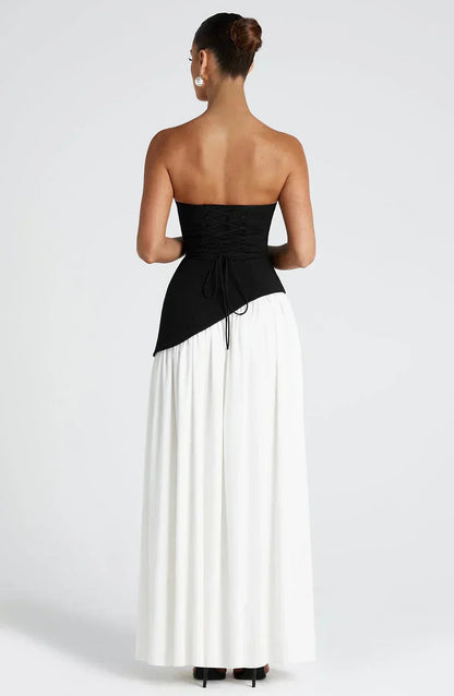 Talina | Trägerloses asymmetrisches Maxikleid Damen 5