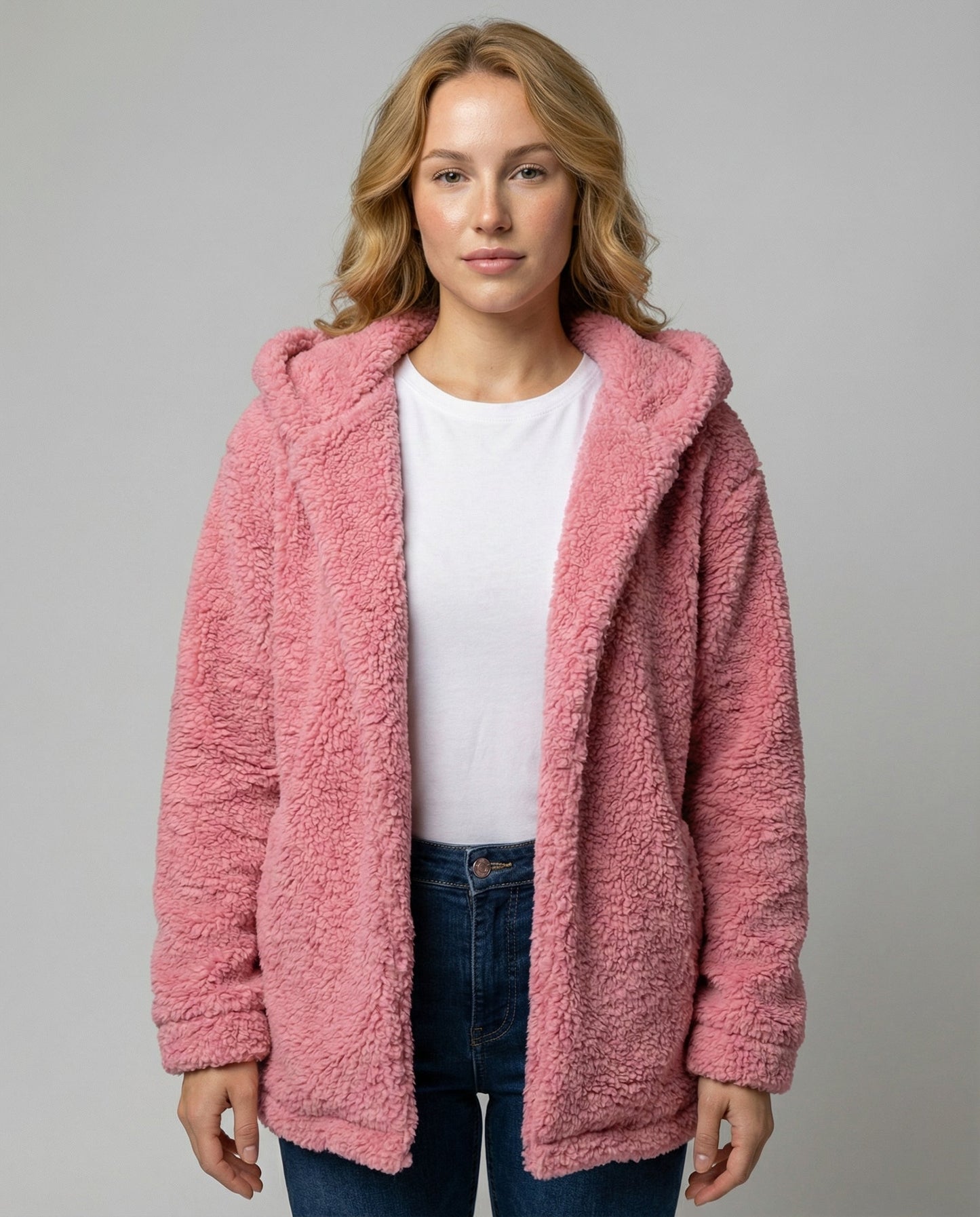 Teddy Fleece Jacke Damen | Warme Freizeitjacke 0