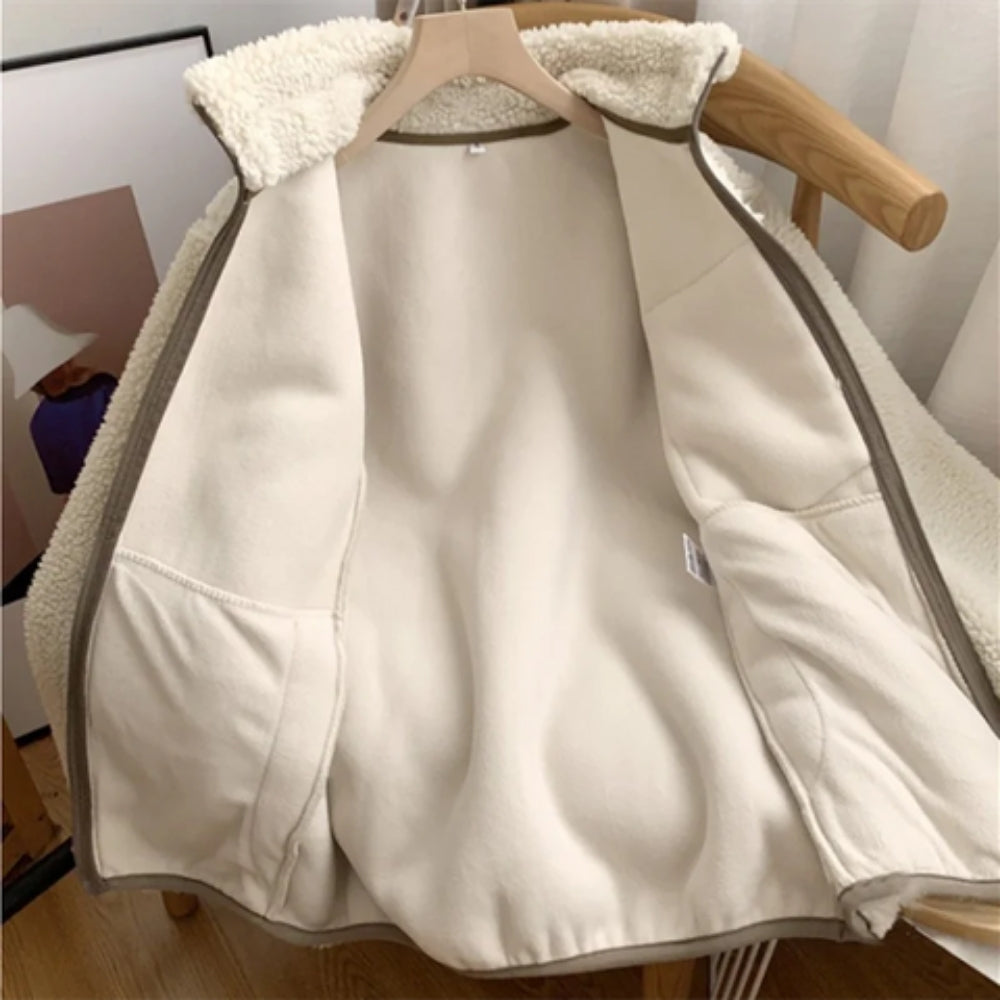 Teddy Fleece Übergangsjacke Damen | Stehkragen Jacke 1