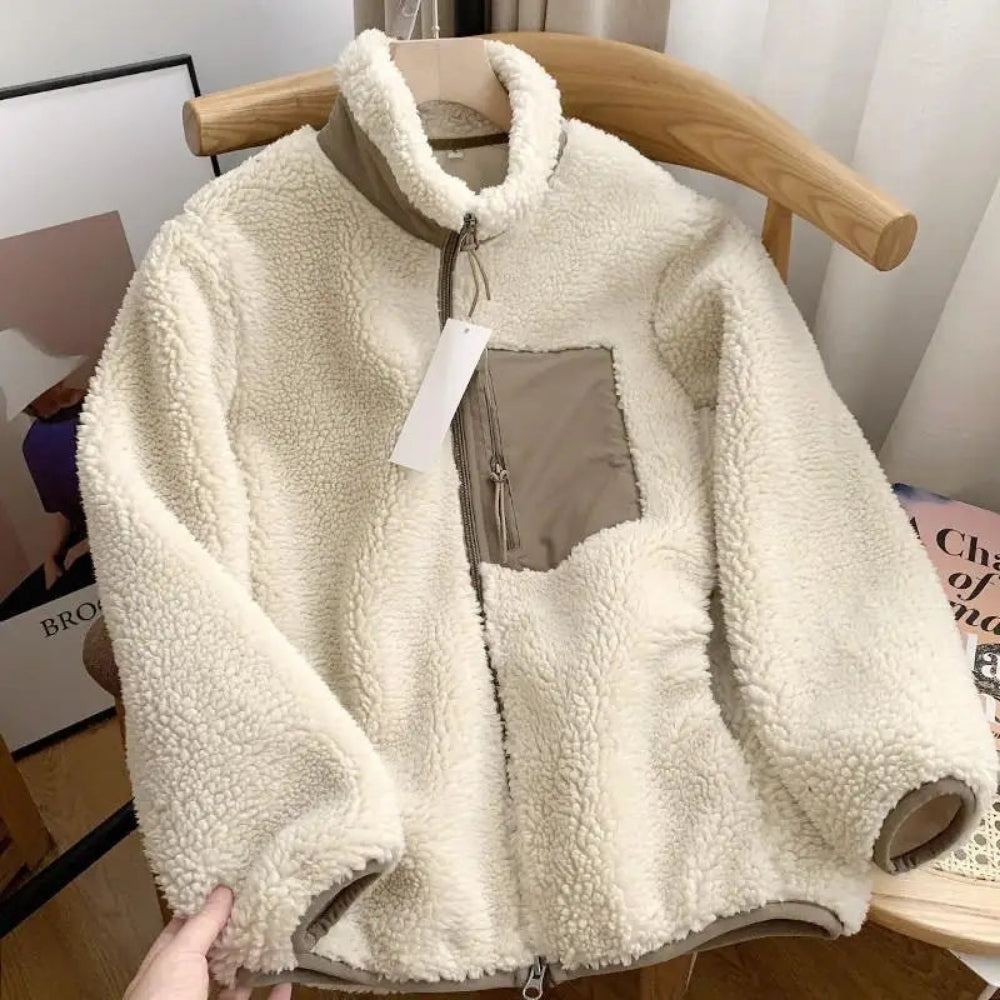 Teddy Fleece Übergangsjacke Damen | Stehkragen Jacke 5
