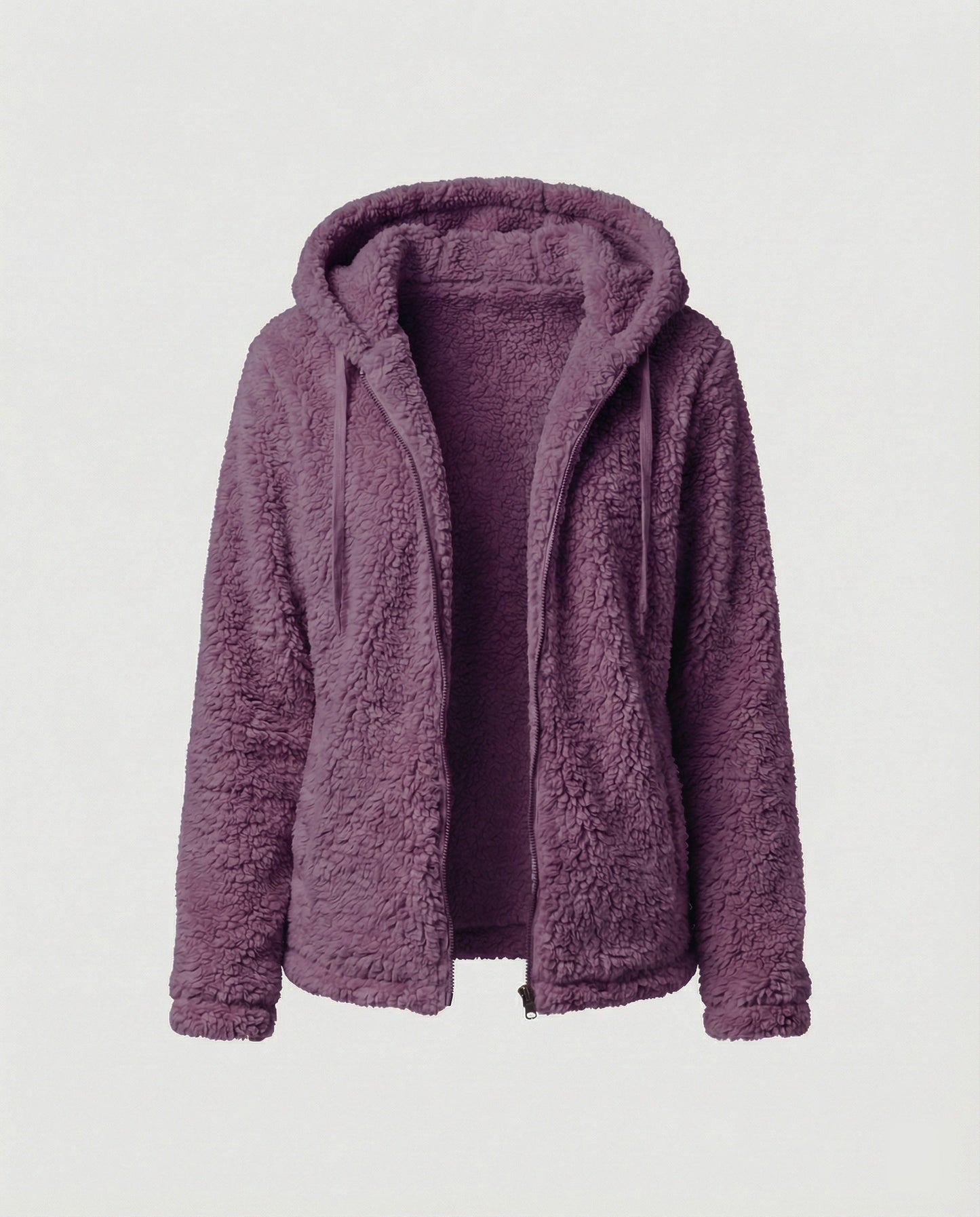 Teddyfleecejacke Damen Lang | Warme Fleecejacke mit Kapuze 5