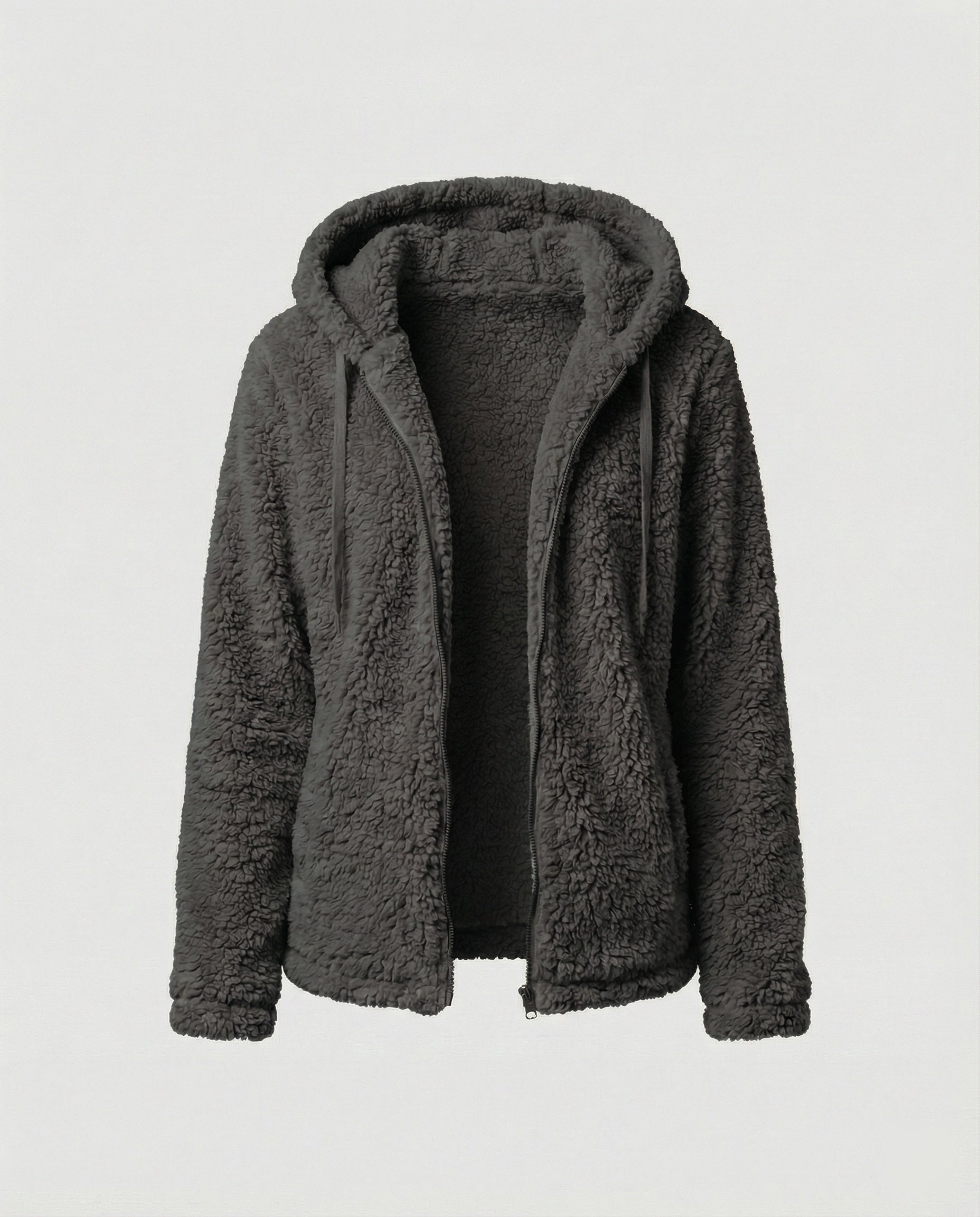 Teddyfleecejacke Damen Lang | Warme Fleecejacke mit Kapuze 8