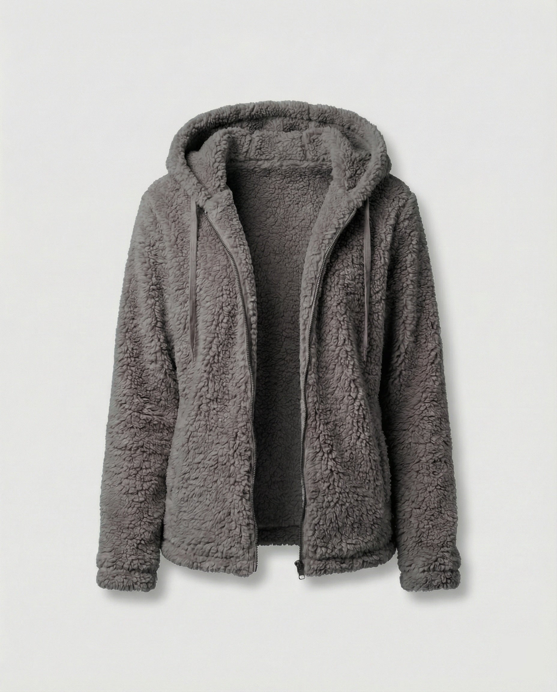 Teddyfleecejacke Damen Lang | Warme Fleecejacke mit Kapuze 9