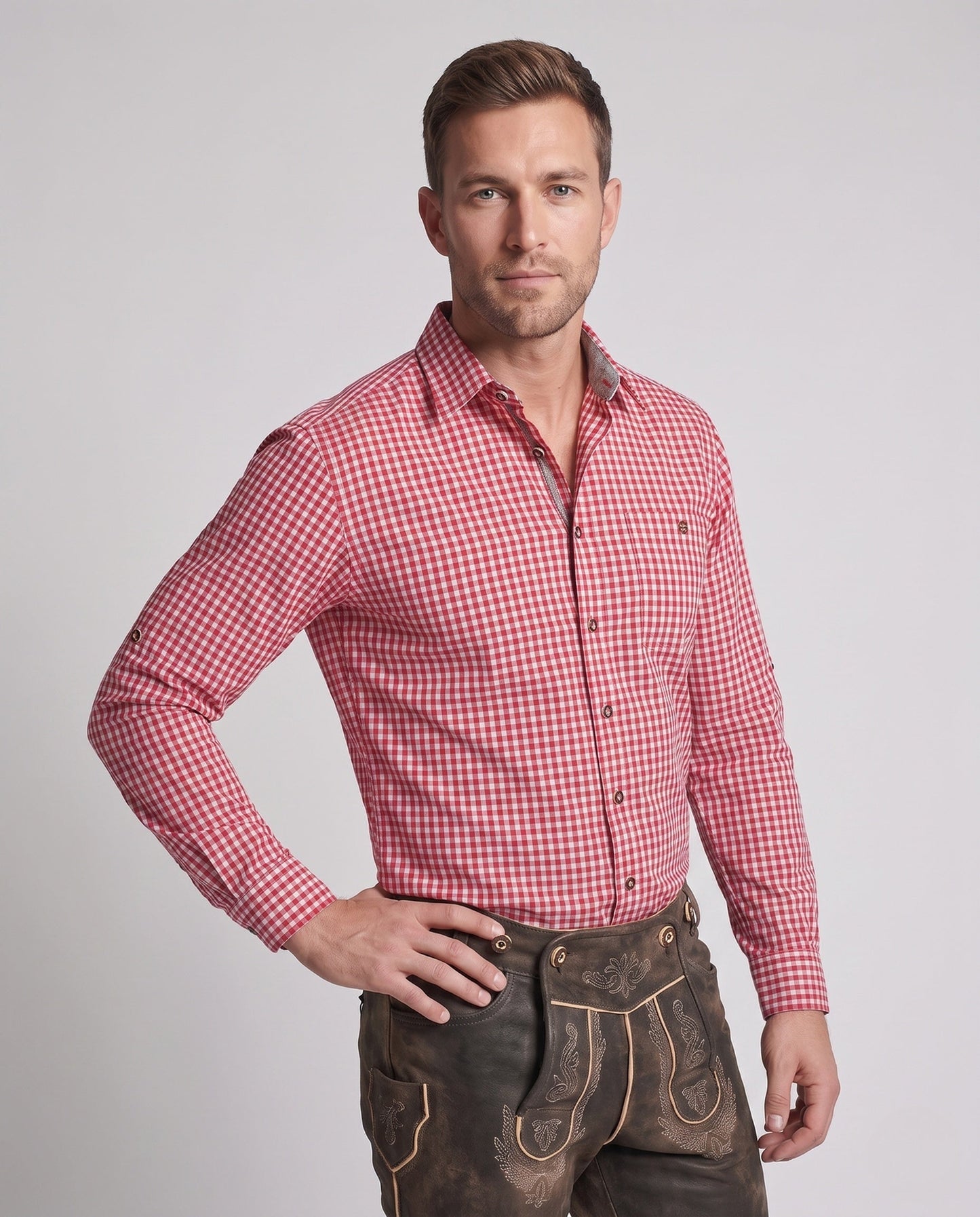 Trachtenhemd EB | Herren Hemd Langarm aus Baumwolle 2