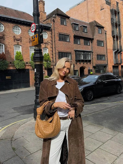 Trenchcoat Damen Tailliert mit Gürtel Klassisch Elegant 2