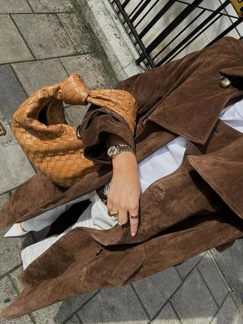 Trenchcoat Damen Tailliert mit Gürtel Klassisch Elegant 3