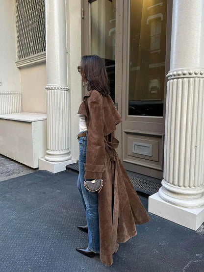 Trenchcoat Damen Tailliert mit Gürtel Klassisch Elegant 4