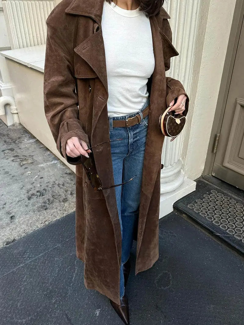 Trenchcoat Damen Tailliert mit Gürtel Klassisch Elegant 5