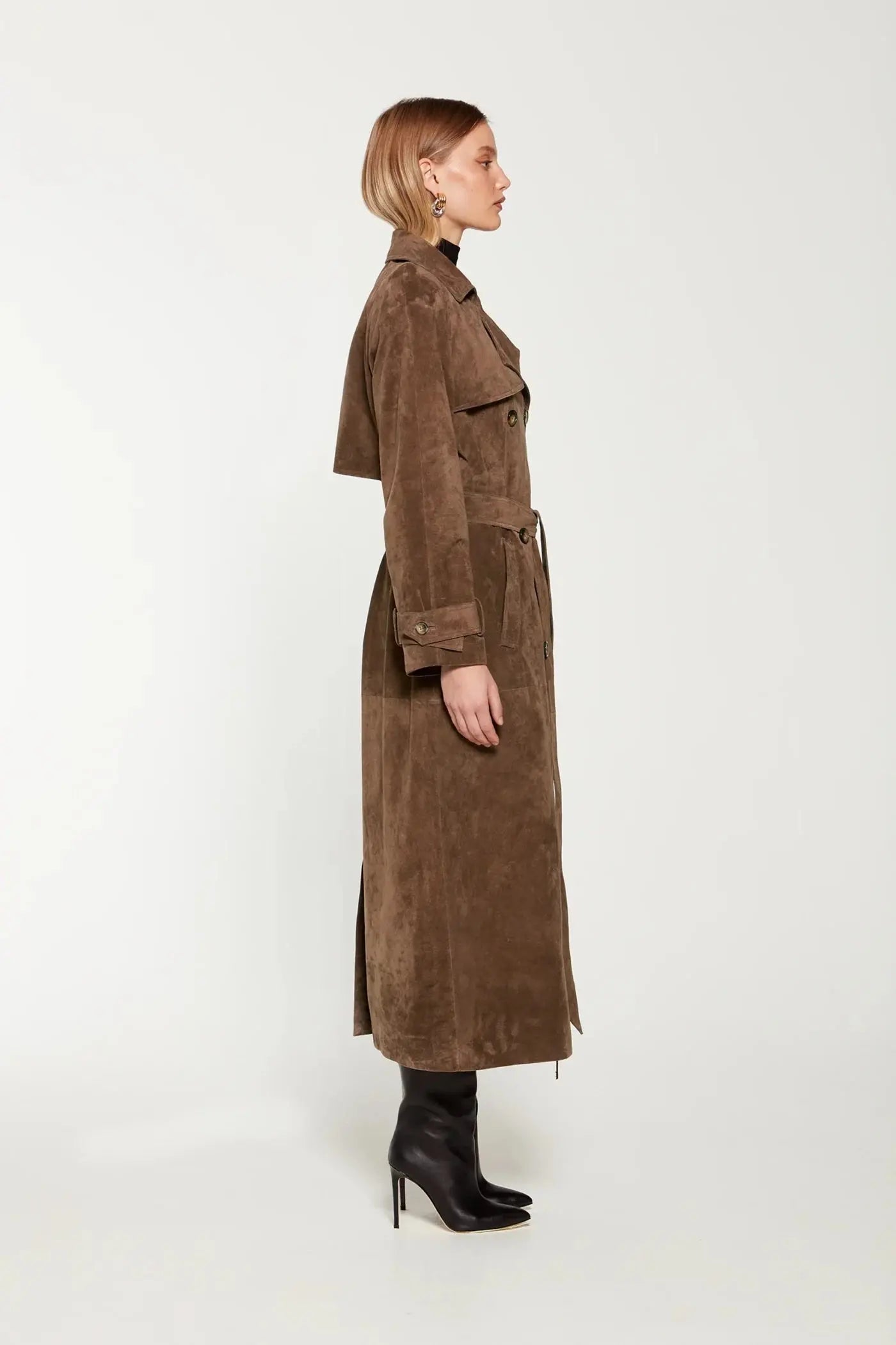 Trenchcoat Damen Tailliert mit Gürtel Klassisch Elegant 8