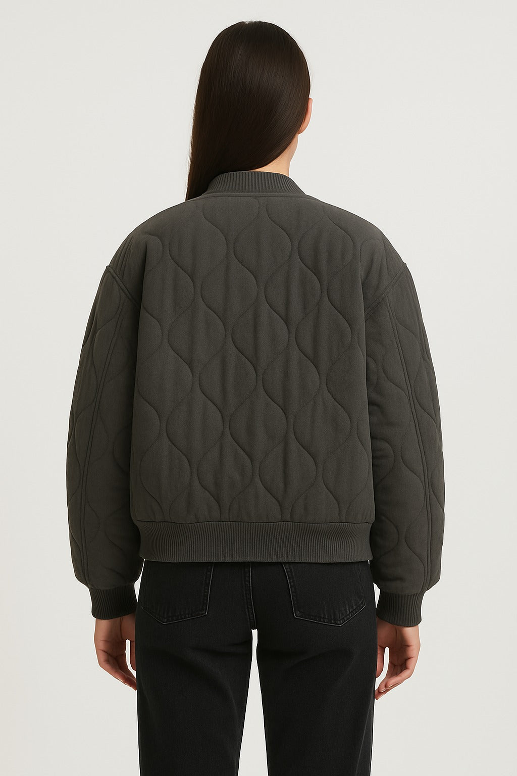 Übergangsjacke Damen Steppjacke mit Druckknöpfen und Pattentaschen 3