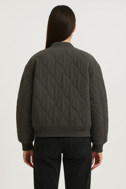 Übergangsjacke Damen Steppjacke mit Druckknöpfen und Pattentaschen 3