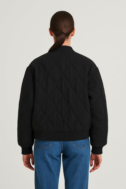 Übergangsjacke Damen Steppjacke mit Druckknöpfen und Pattentaschen 5