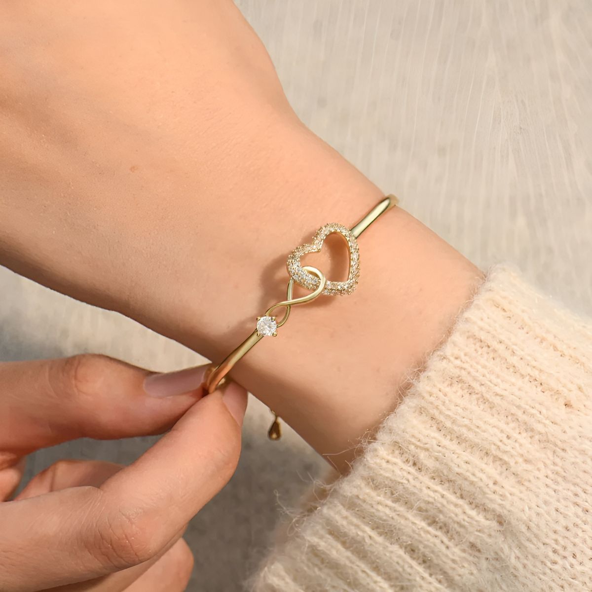 Unendlichkeit | Mutter-Tochter-Armband aus Weißgold und Gold 1