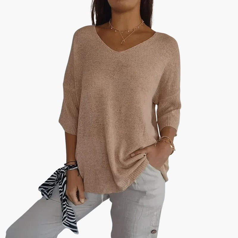 V-Ausschnitt T-Shirt | Oberteile Damen Casual 2