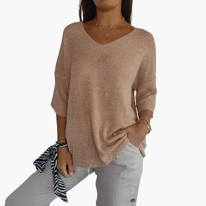 V-Ausschnitt T-Shirt | Oberteile Damen Casual 2