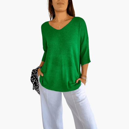 V-Ausschnitt T-Shirt | Oberteile Damen Casual 4