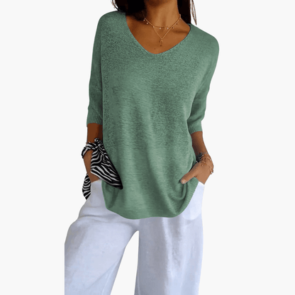 V-Ausschnitt T-Shirt | Oberteile Damen Casual 7