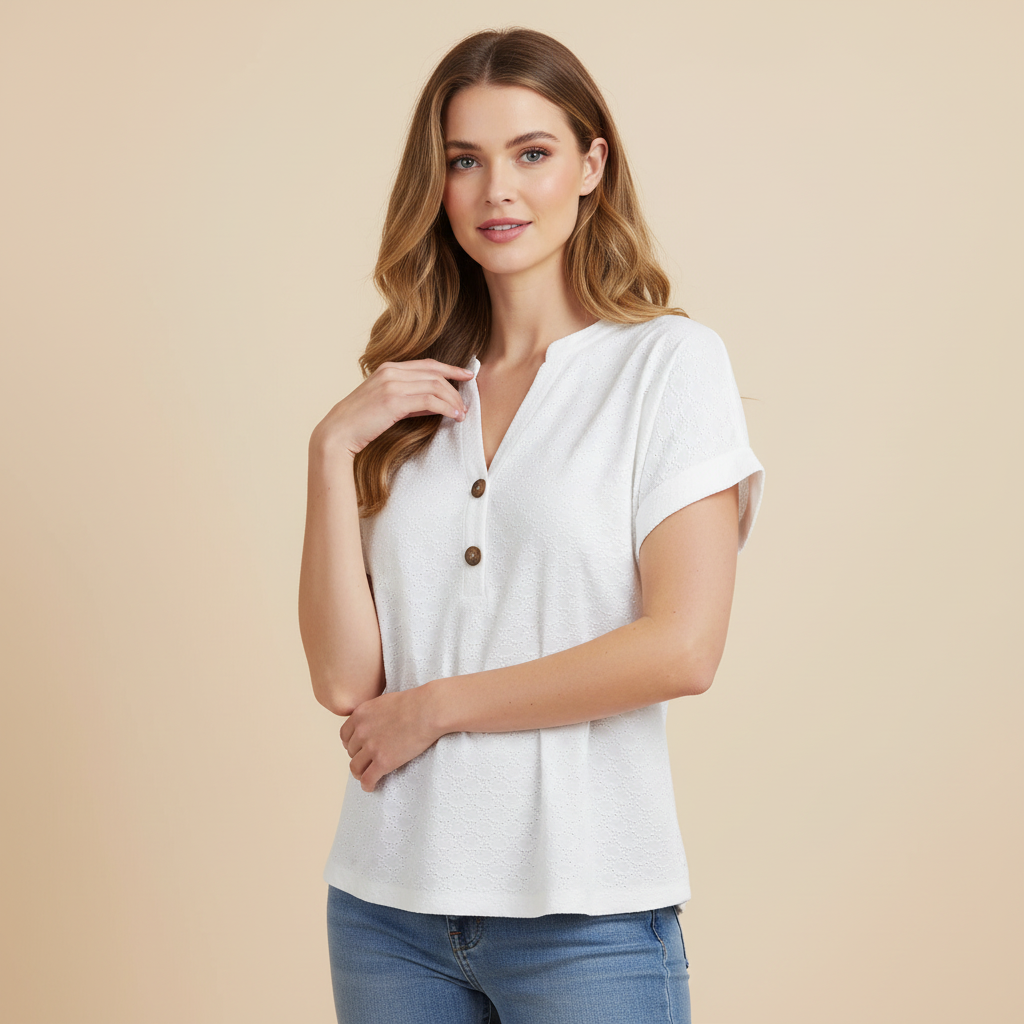 V-Ausschnitt Top Damen | Lässiges Oberteil für Damen