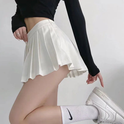 Vintage Faltenrock Weiß | Hohe Taille Sommerrock für Frauen 1