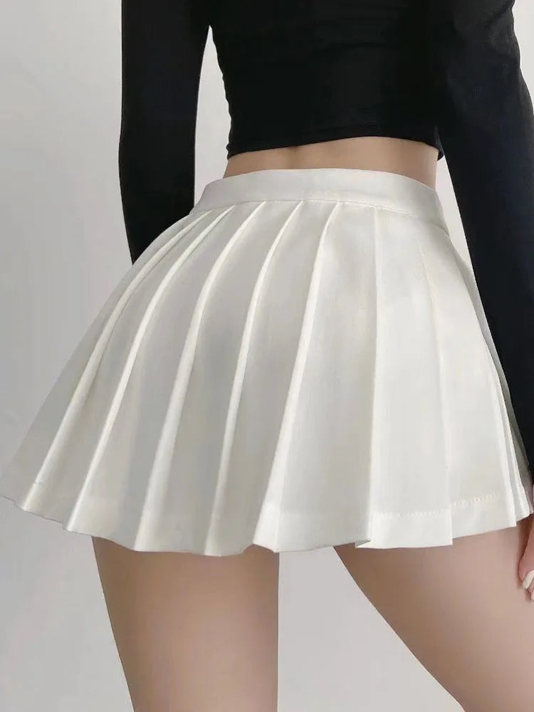 Vintage Faltenrock Weiß | Hohe Taille Sommerrock für Frauen 2