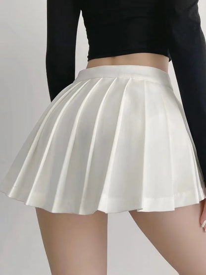 Vintage Faltenrock Weiß | Hohe Taille Sommerrock für Frauen 2