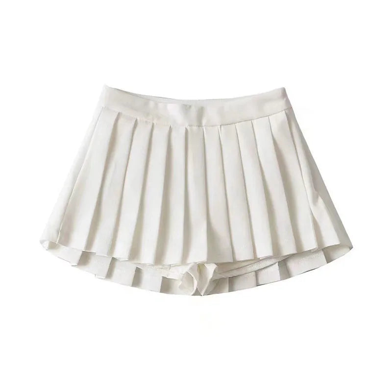 Vintage Faltenrock Weiß | Hohe Taille Sommerrock für Frauen 5