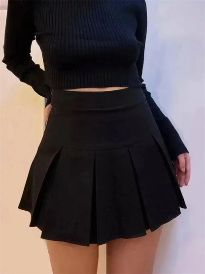 Vintage Grauer Faltenrock | Mini Rock für Frauen Kawaii Stil 1