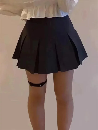 Vintage Grauer Faltenrock | Mini Rock für Frauen Kawaii Stil 2