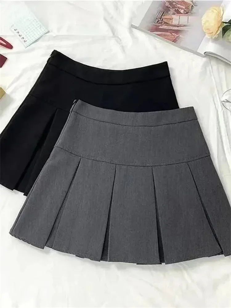 Vintage Grauer Faltenrock | Mini Rock für Frauen Kawaii Stil 5