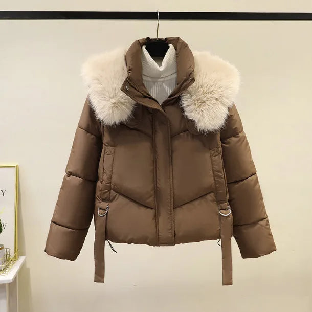Viviana | Leichte Steppjacke Damen mit Kunstfellkragen 0