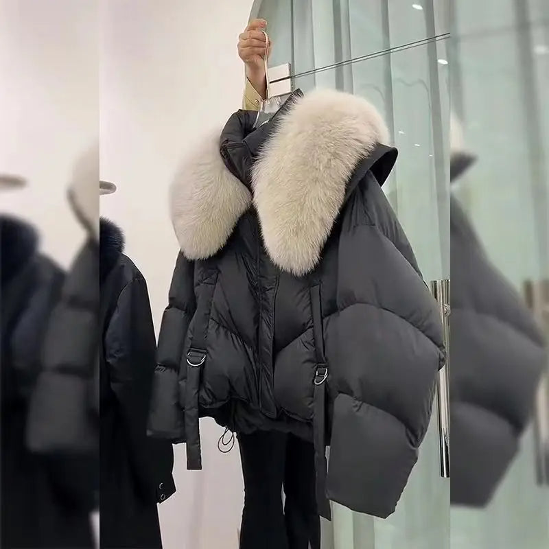 Viviana | Leichte Steppjacke Damen mit Kunstfellkragen 1