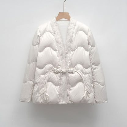 Voluminöse Steppjacke Damen | Elegante Taillierte Jacke 0