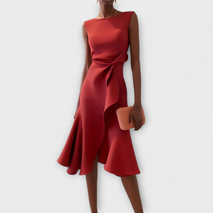 Waira | Ärmelloses Midikleid mit Falten und Knotendetail 0