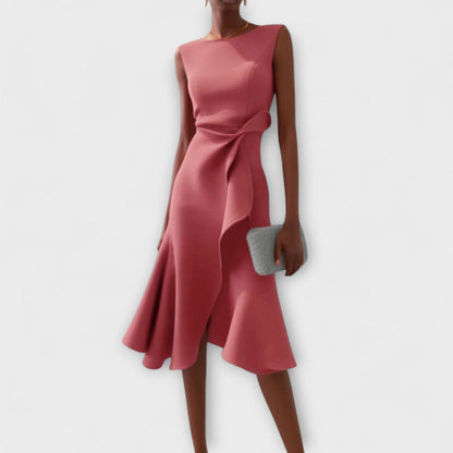 Waira | Ärmelloses Midikleid mit Falten und Knotendetail 3