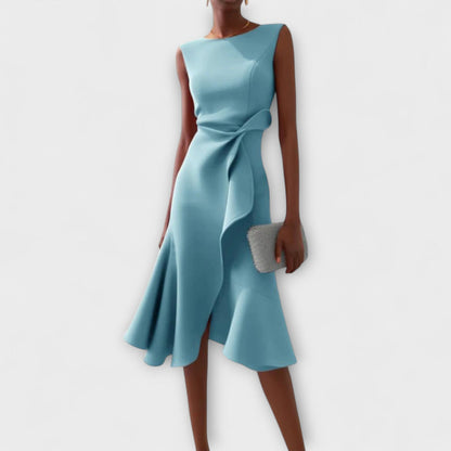 Waira | Ärmelloses Midikleid mit Falten und Knotendetail 5