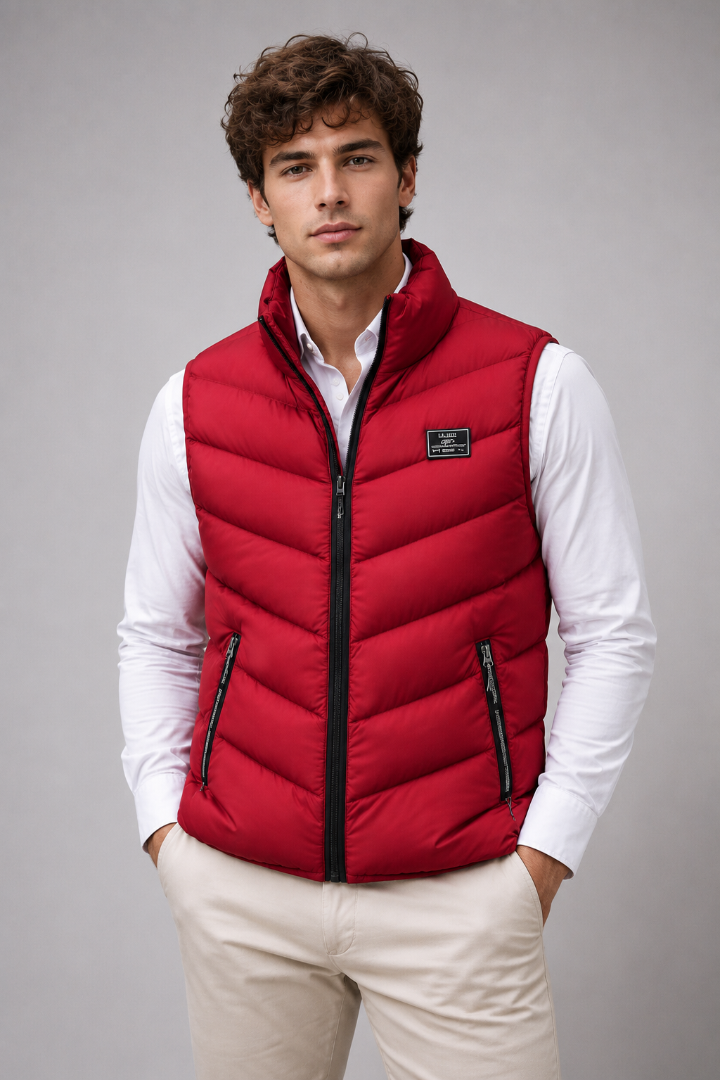 Wattierte Steppweste Herren | Leichter Bodywarmer mit Reißverschluss 1