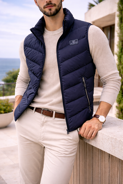 Wattierte Steppweste Herren | Leichter Bodywarmer mit Reißverschluss 2