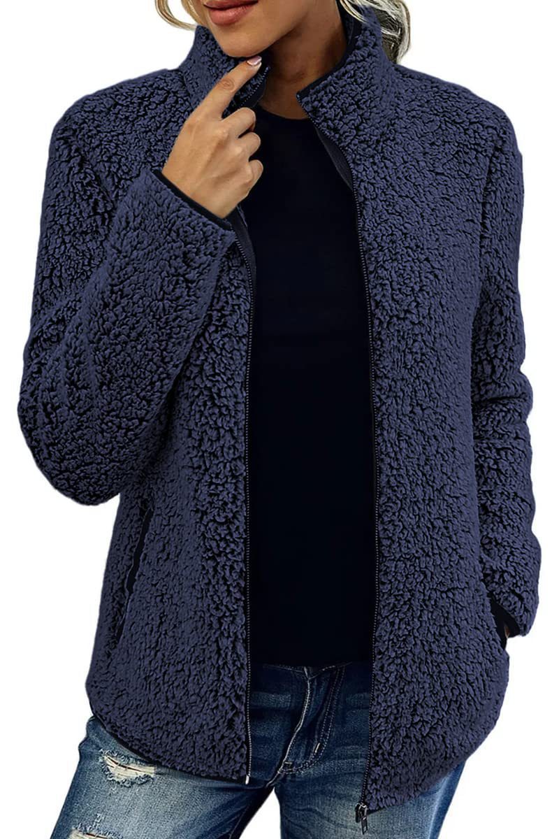Weiche Fleecejacke Damen | Warm Mit Reißverschluss 7